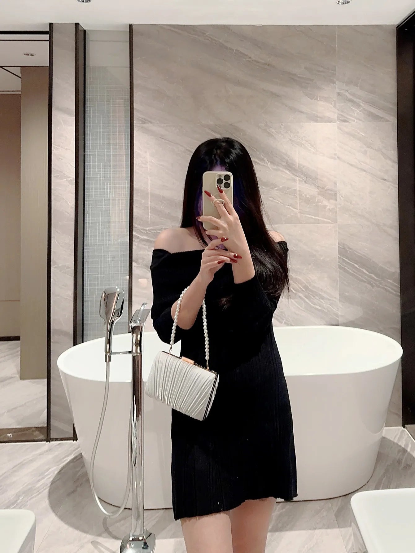 Pleated Design Satin Evening Clutch Bag