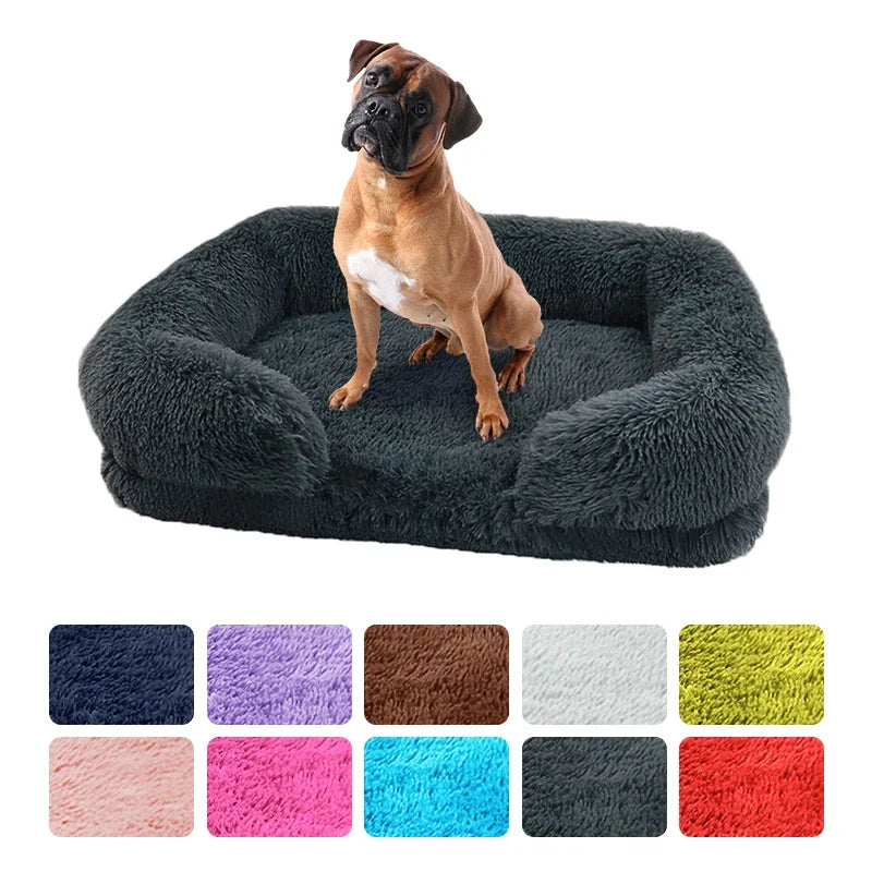 Plush Dog Bed with Removable Cover