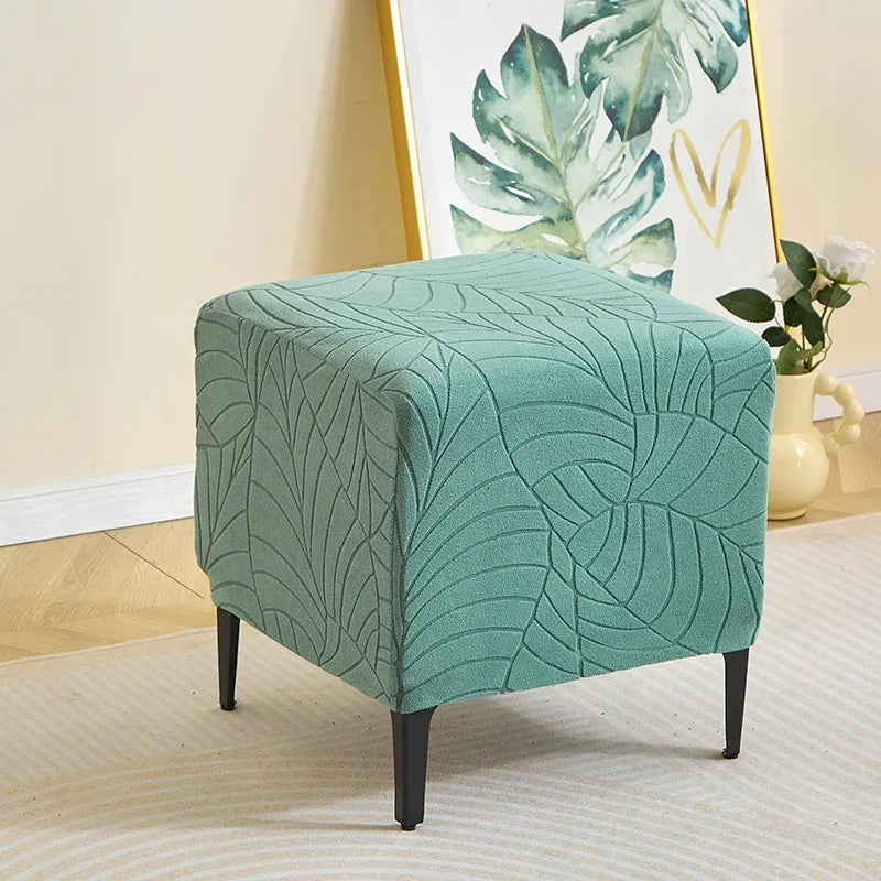 Elastic Jacquard Ottoman Footstool Cover
