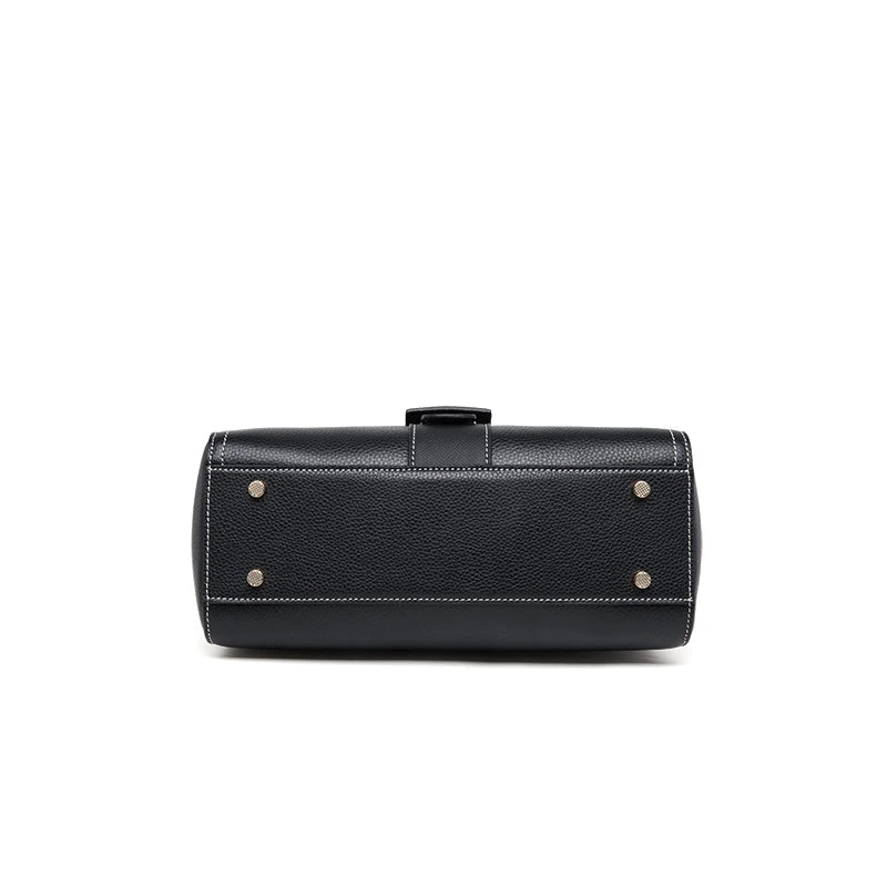 Luxury Cow Leather Doctor Style Tote Bag with Messenger Strap