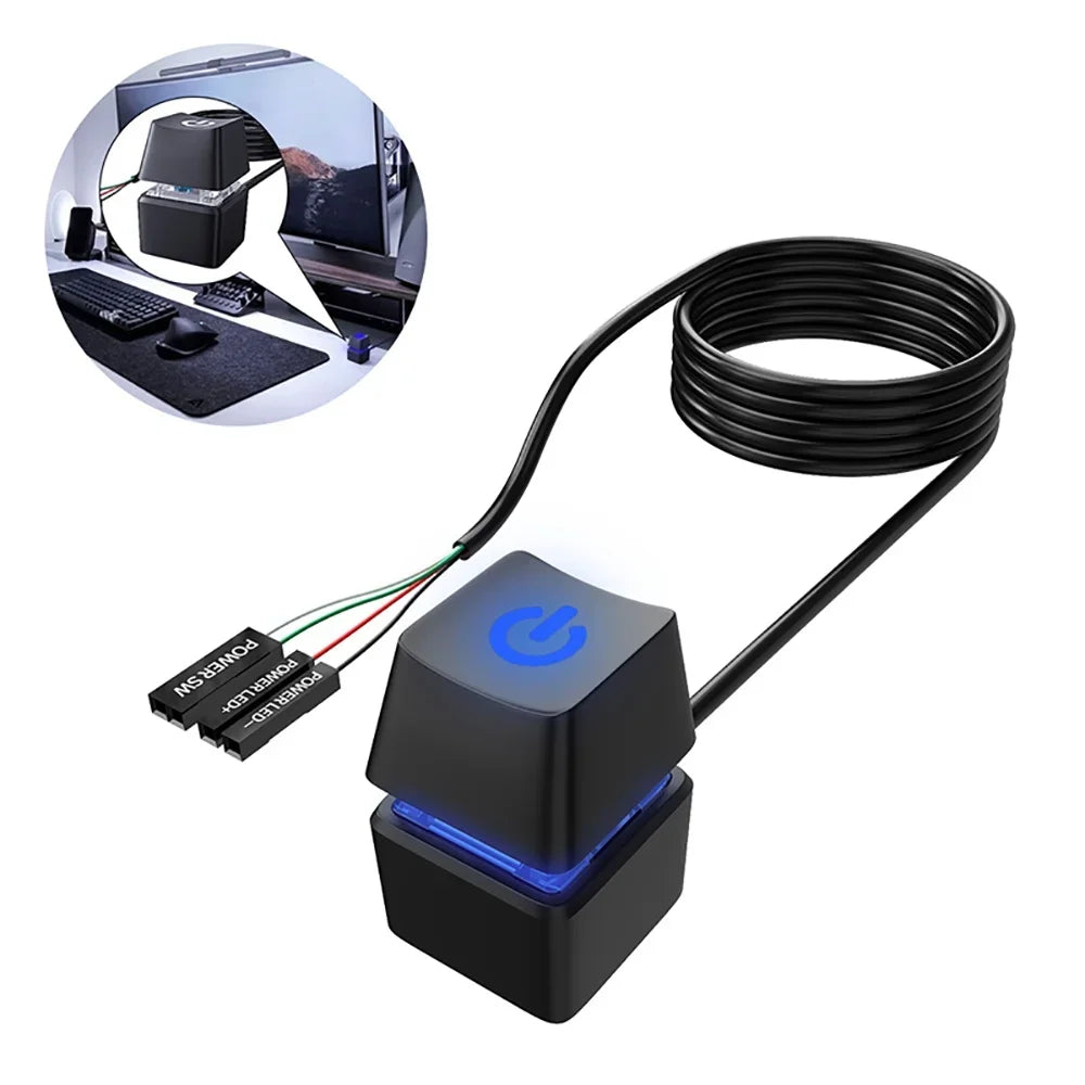 External PC Power Switch Button with LED