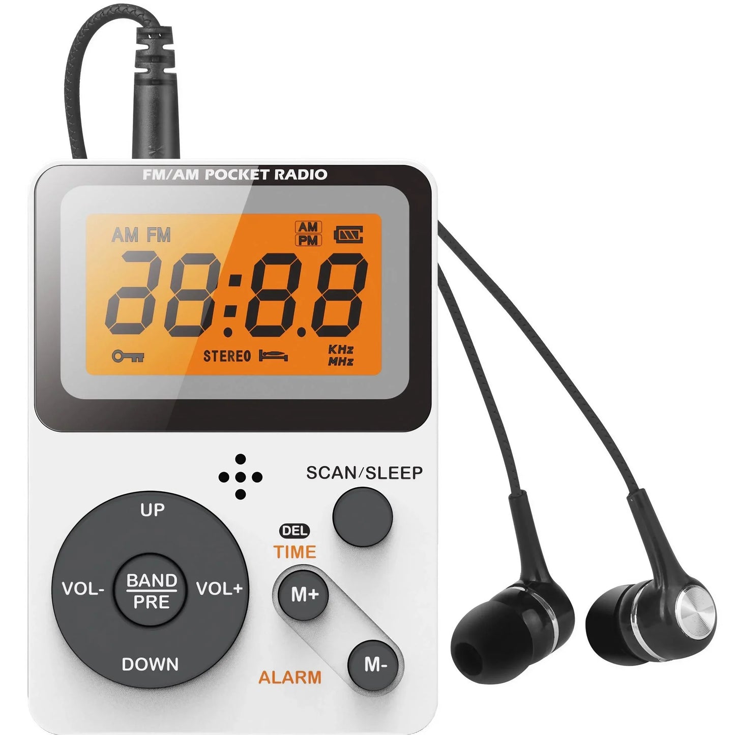 Portable AM/FM Pocket Radio with LCD Display