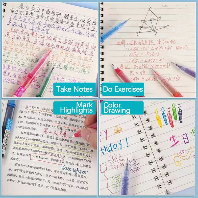 0.5mm Needle Tip Liquid Gel Pen Set