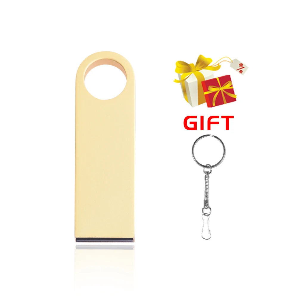 Waterproof Metal USB 2.0 Flash Drive with Keychain