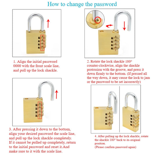 Solid Brass Combination Padlock