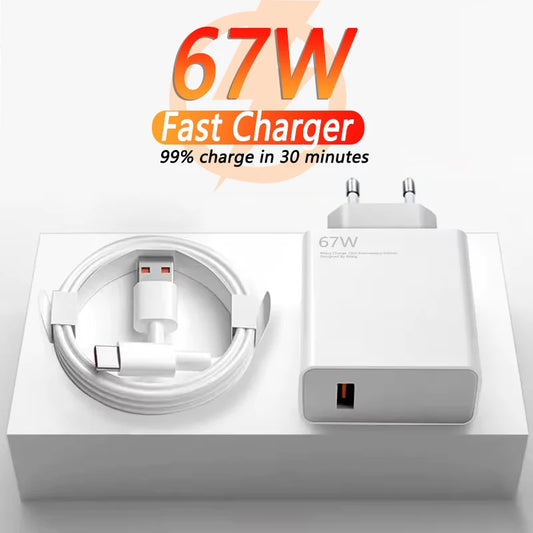 65W USB Fast Charger Adapter with Type-C Cable