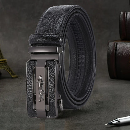 Men’s Crocodile Pattern Automatic Buckle Belt