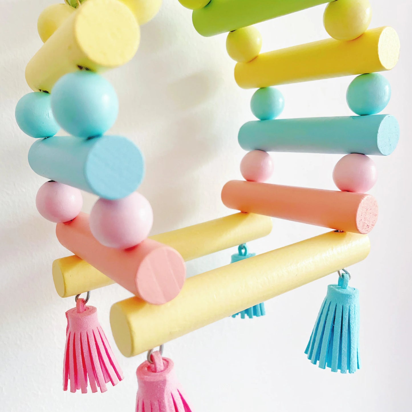 Wooden Bird Climbing Ladder & Hanging Play Toy