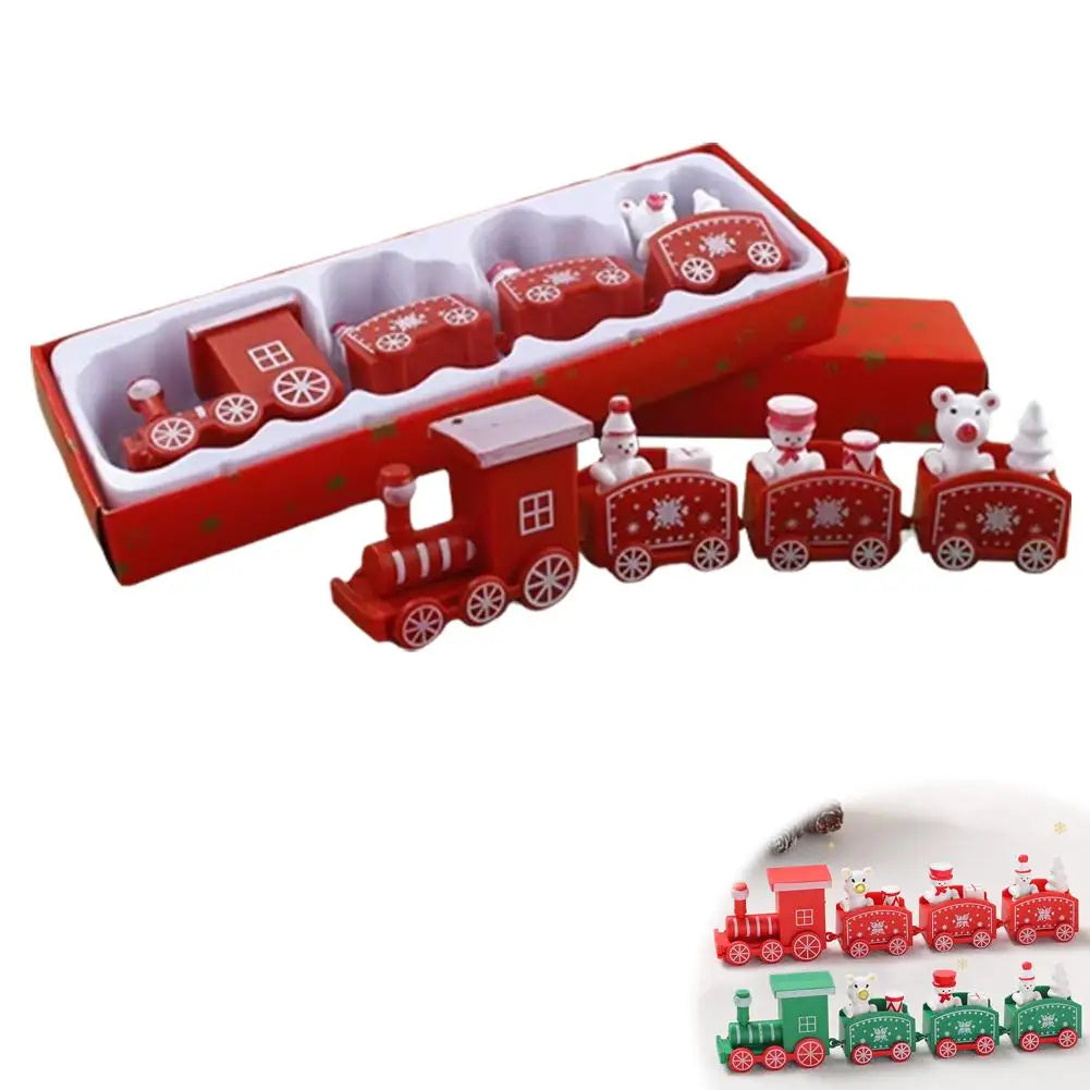 Painted Christmas Train Tabletop Ornament