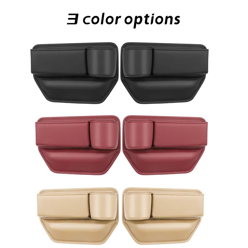 Leather Car Seat Gap Organizer with Storage Pocket