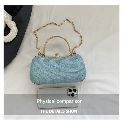 Heart-Shaped Evening Clutch Bag with Chain Strap