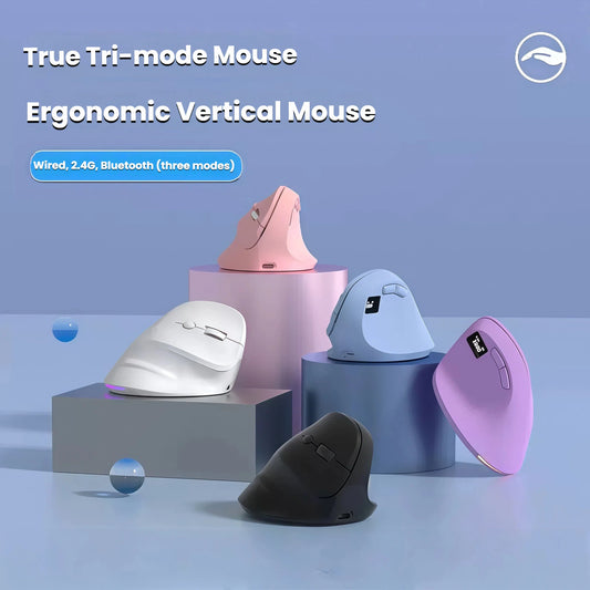 Triple-Mode Vertical Wireless Mouse