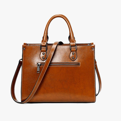 Genuine Leather Tote & Crossbody Handbag