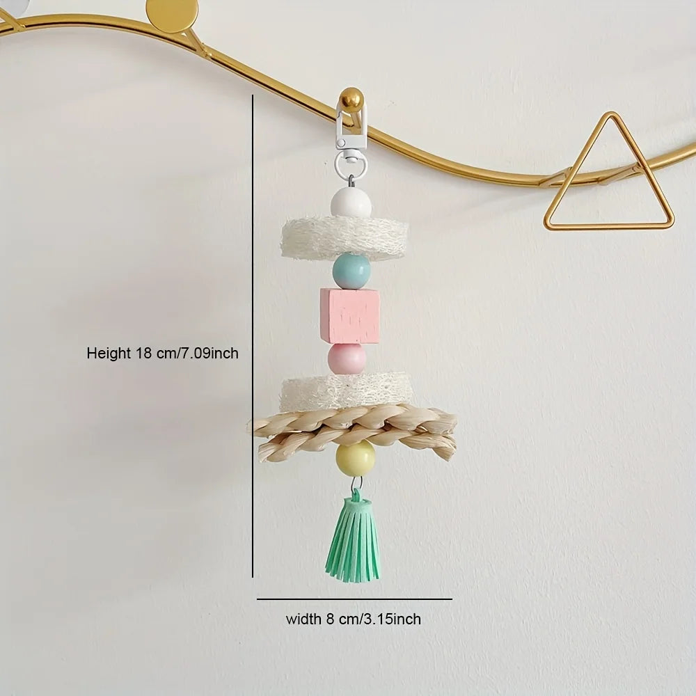 Wooden Bird Climbing Ladder & Hanging Play Toy