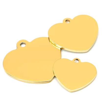 Heart-Shaped Stainless Steel Pet ID Tag Set