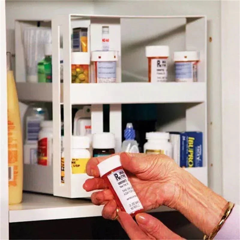 Rotating 2-Tier Spice Storage Rack