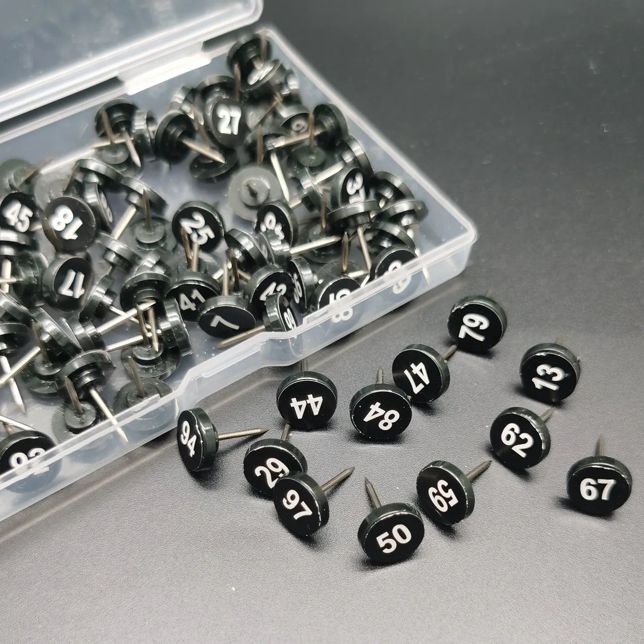 Numbered Round Push Pins for Bulletin Boards