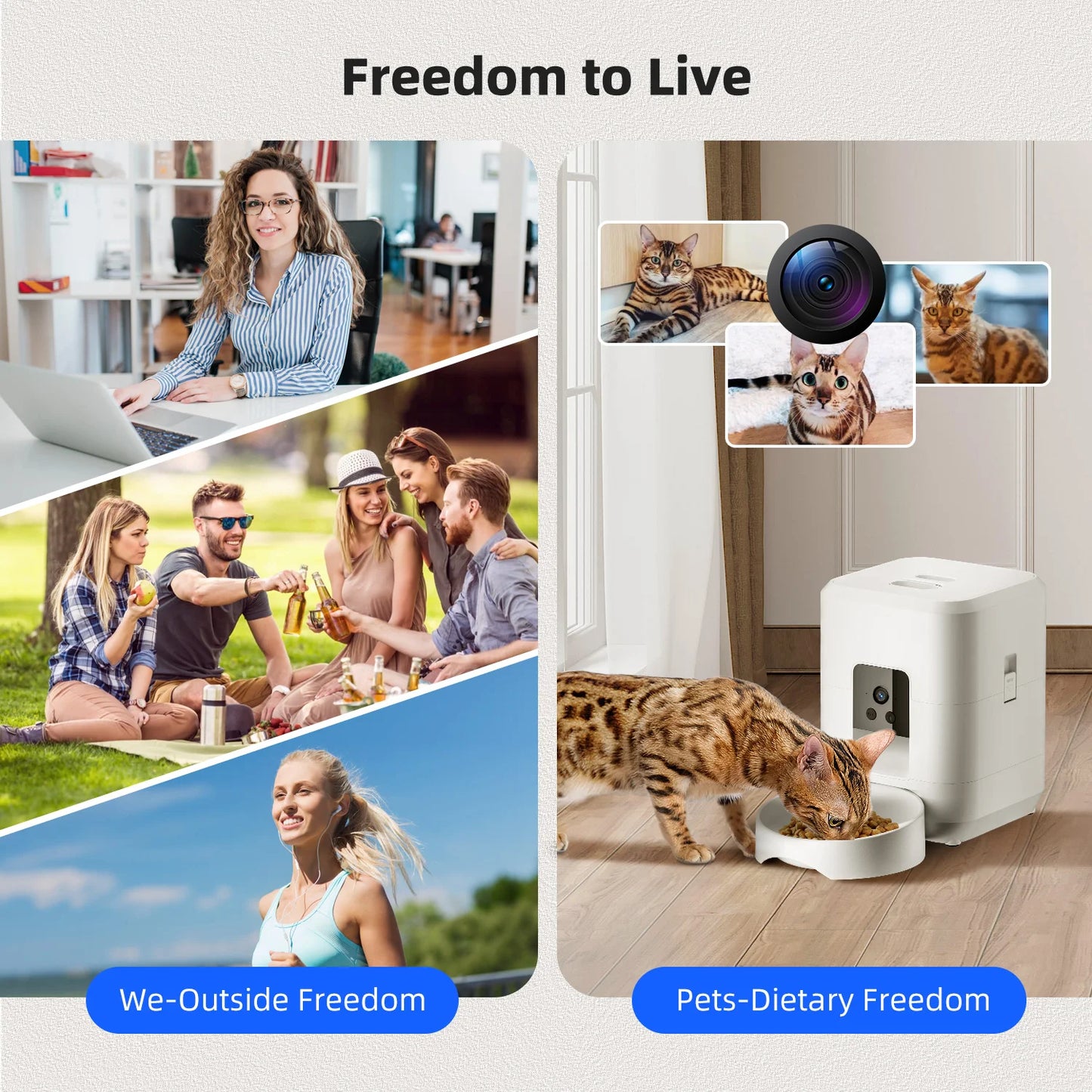 Smart Wi-Fi Pet Feeder with Camera