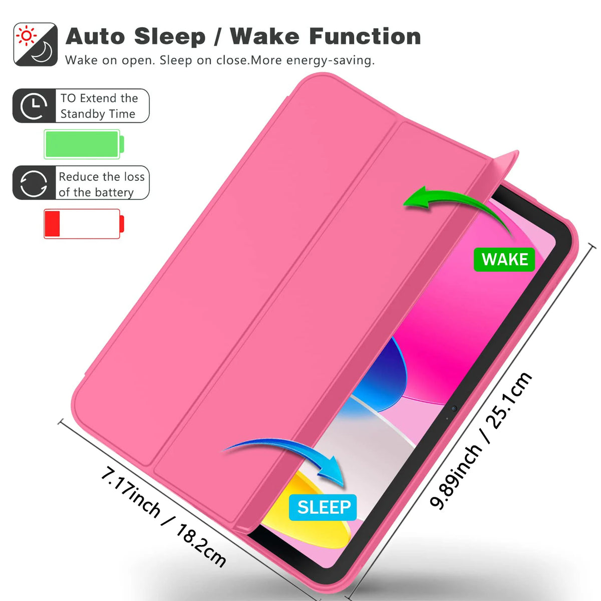 Magnetic Slim Trifold Case for iPad 10th & 11th Generation