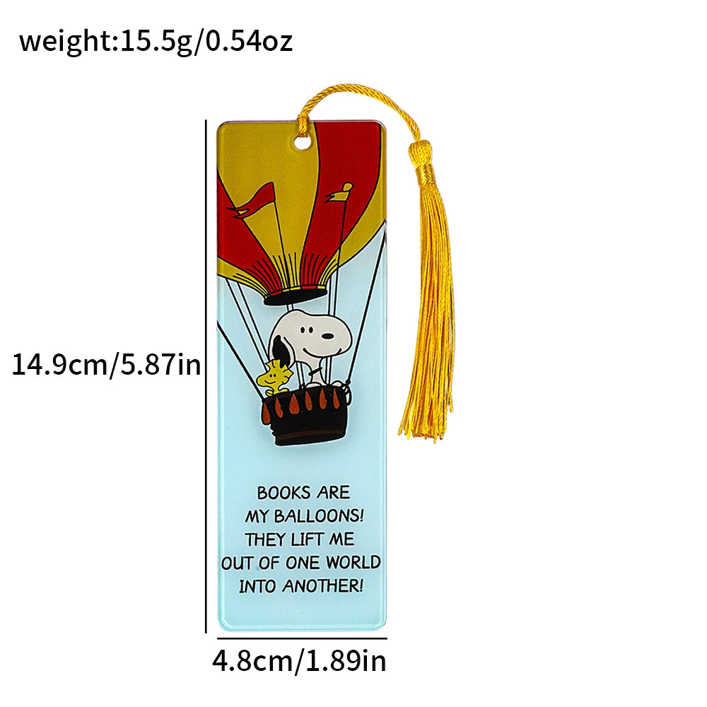 Cute Snoopy Acrylic Bookmark with Tassel