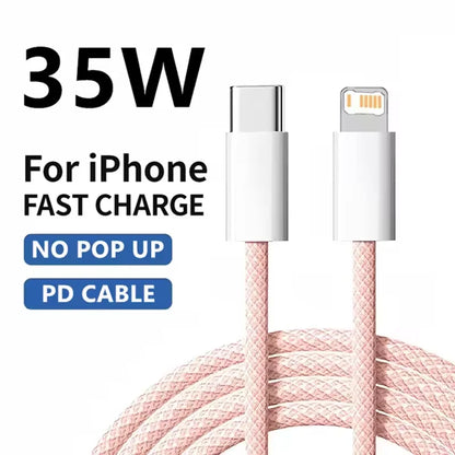 35W USB-C to Lightning Braided Fast Charging Cable for iPhone