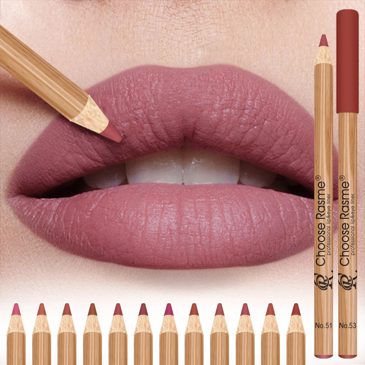 12 Color Matte Lip Liner Pencil Set