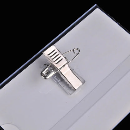 Transparent ID Badge Holders with Safety Pin Clip
