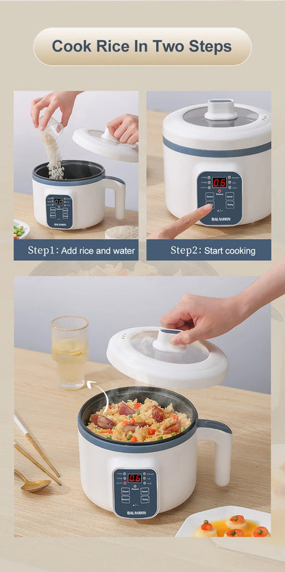 Compact Electric Rice Cooker & Food Steamer
