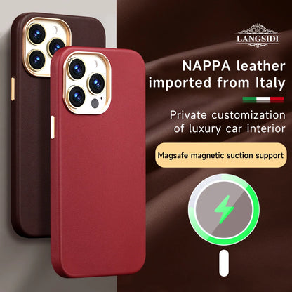 Original Leather Magsafe Case for iPhone 15 13 12 14 Pro Max 15Pro 14Pro