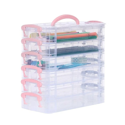 Stackable Multi-Layer Transparent Pencil Case