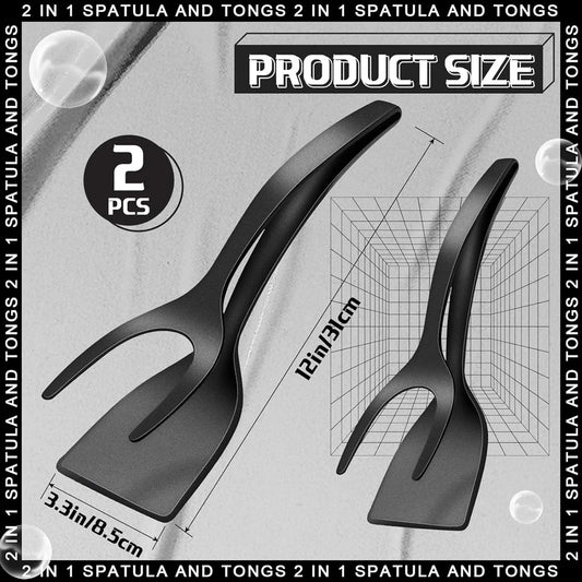 2-in-1 Grip & Flip Spatula Tongs