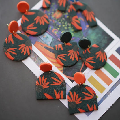 Art Floral Pattern Earrings
