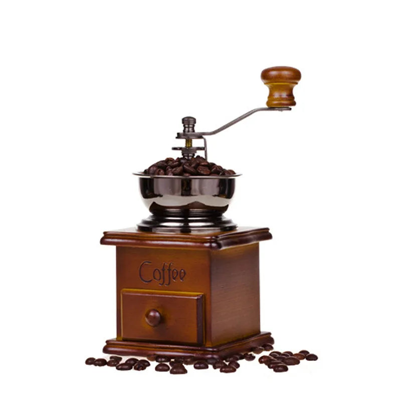 Vintage Manual Coffee Grinder with Hand Crank