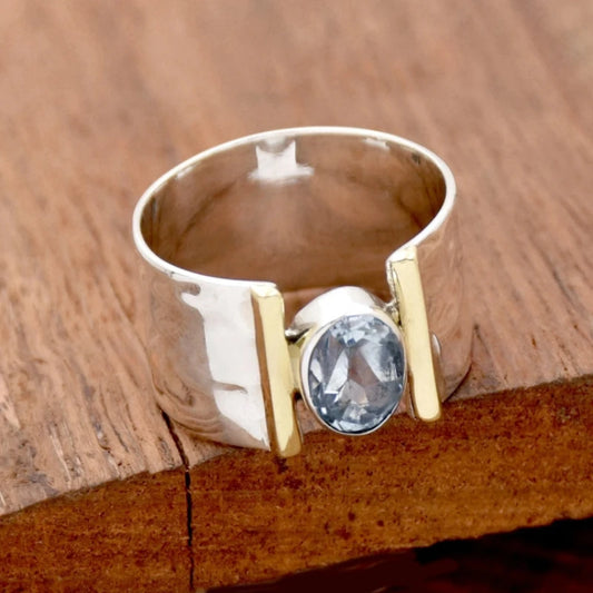 Vintage Geometric Zirconia Statement Ring