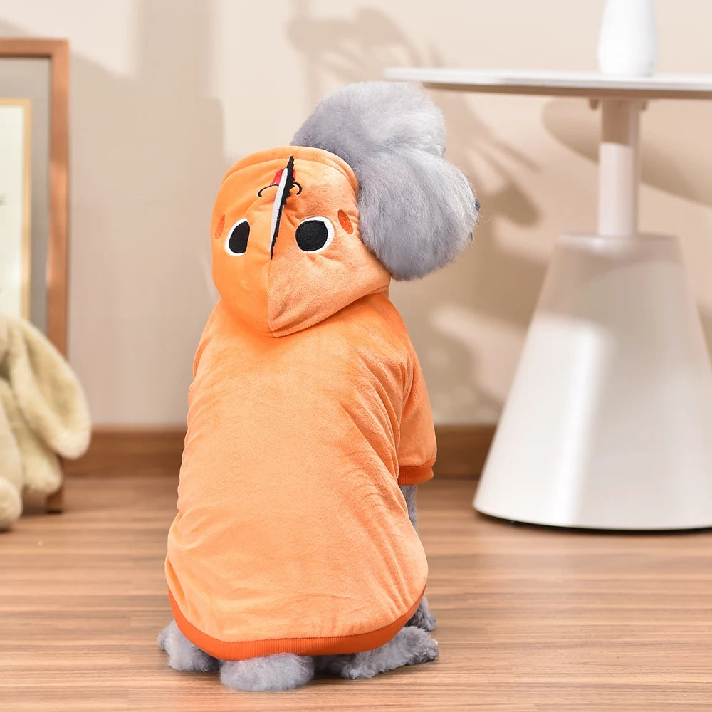 Orange Fleece Dog Hoodie
