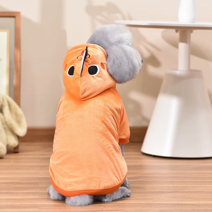 Orange Fleece Dog Hoodie