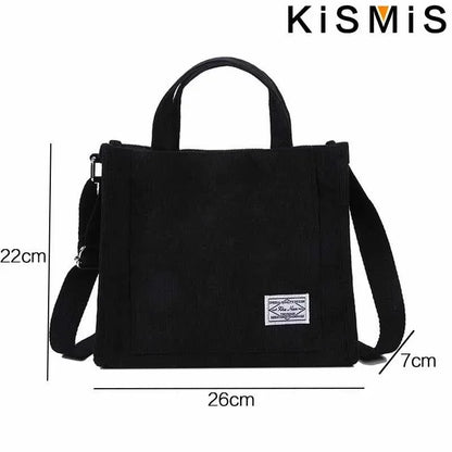 Corduroy Square Shoulder Bag