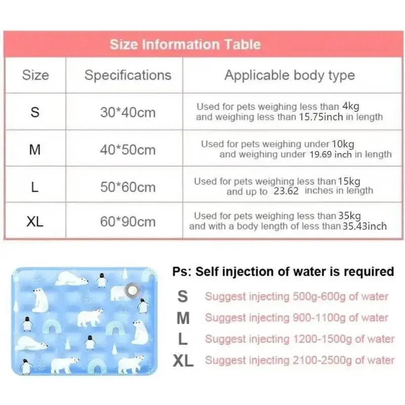 Self Water Cooling Pet Ice Gel Mat