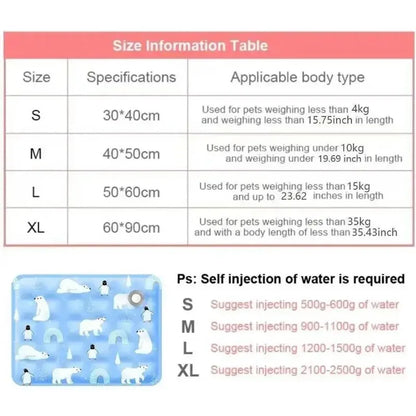 Self Water Cooling Pet Ice Gel Mat