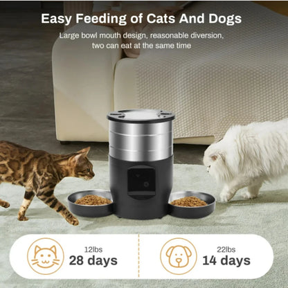 4.5L Smart Automatic Pet Feeder with Dual Stainless Steel Bowls