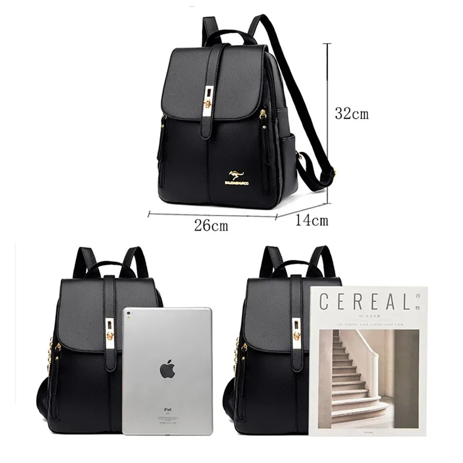 Vintage Leather Backpack for Women