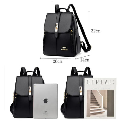 Vintage Leather Backpack for Women
