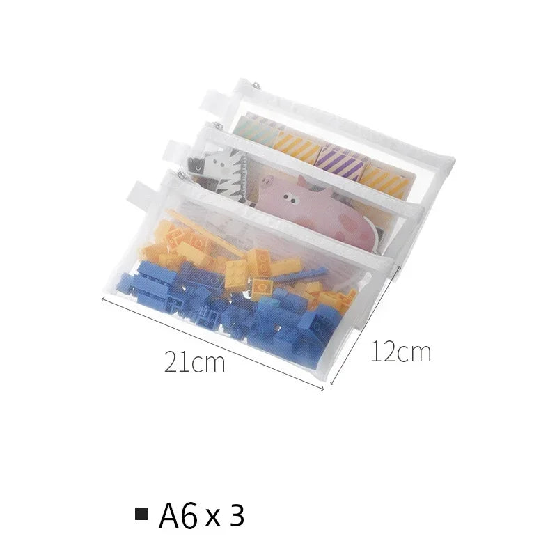 Transparent Mesh Document & Puzzle Storage Bags