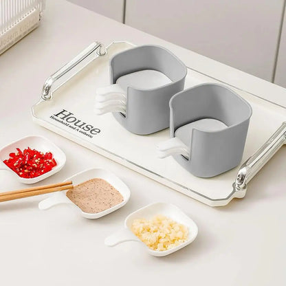 Reusable Plastic Dipping Sauce Bowls with Storage Container for Seasonings & Appetizers