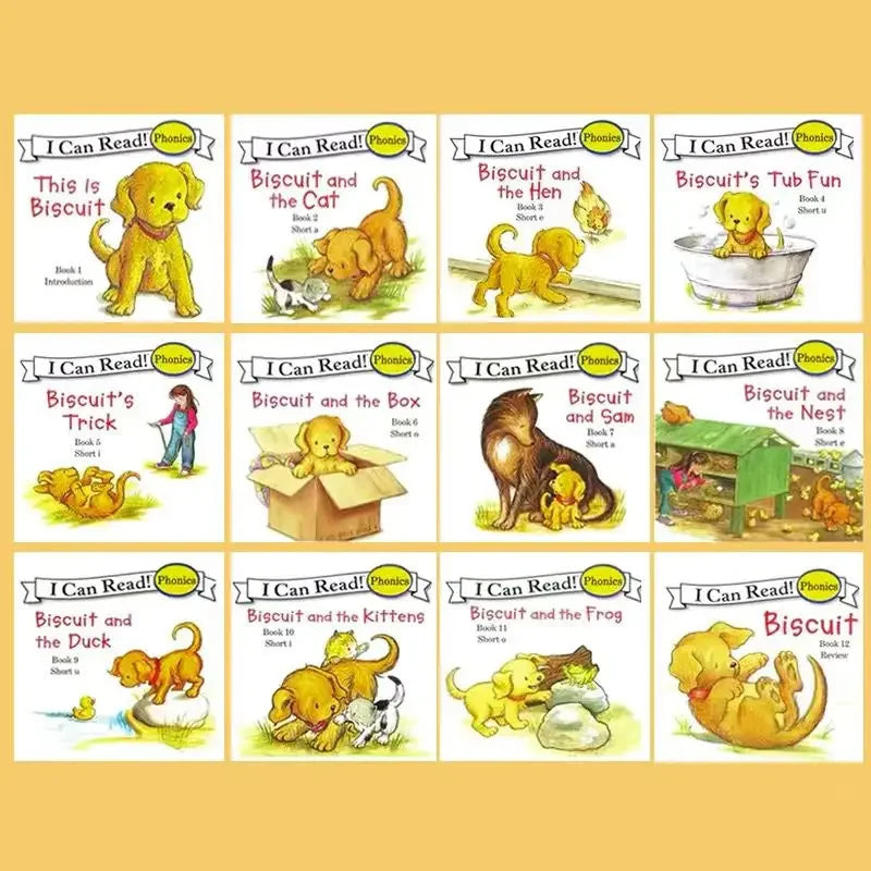 12 Books Set Biscuit Dog Series English Picture Books