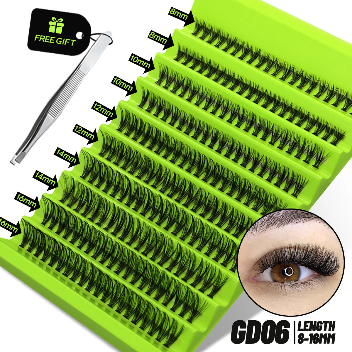 GROINNEYA DIY Natural Volume Cluster Lashes
