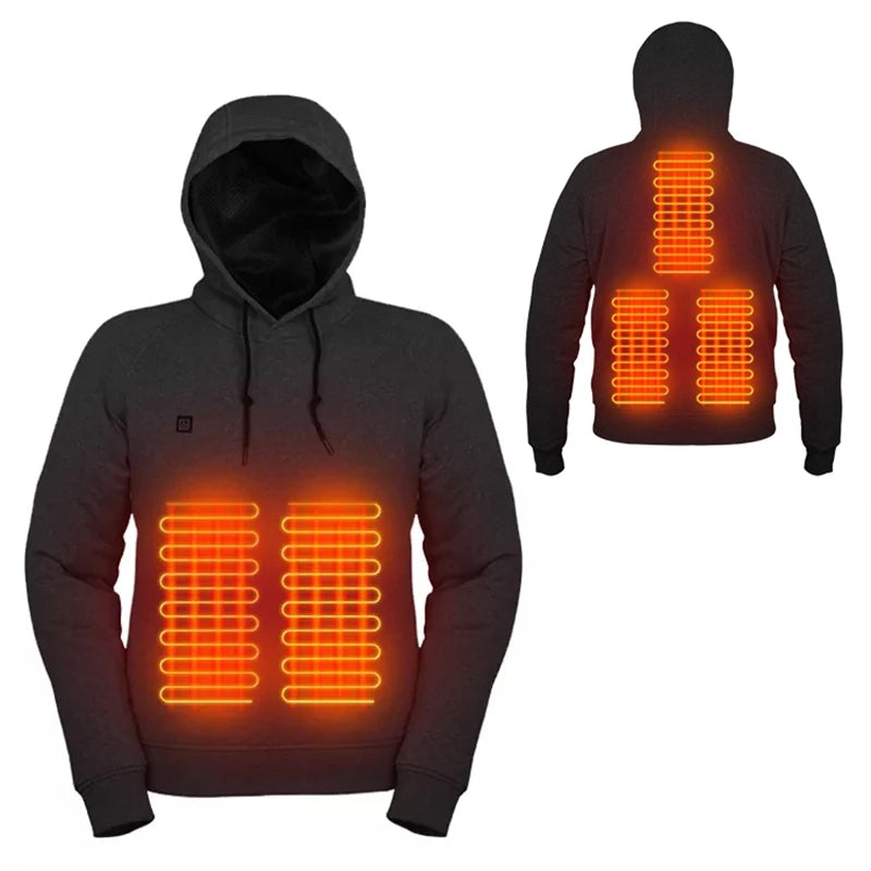 Men's USB Heated Fleece Hoodie Jacket