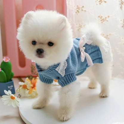 Wool Princess Skirt Pet Sweater for Dogs & Cats