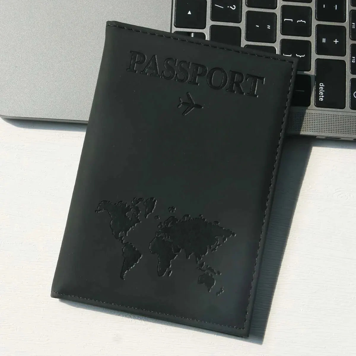 World Map PU Leather Passport Holder