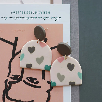 Heart Pattern Long Earrings